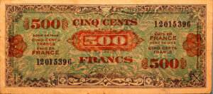 500 francs Drapeau type 1944