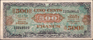 500 francs Drapeau type 1944