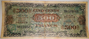 500 francs Drapeau type 1944