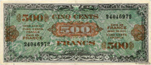 500 francs Drapeau type 1944