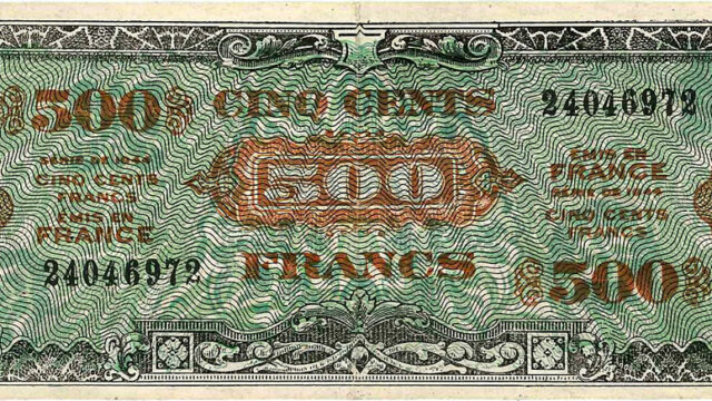 500 francs Drapeau type 1944