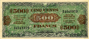 500 francs Drapeau type 1944