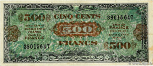 500 francs Drapeau type 1944