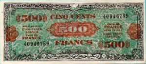 500 francs Drapeau type 1944