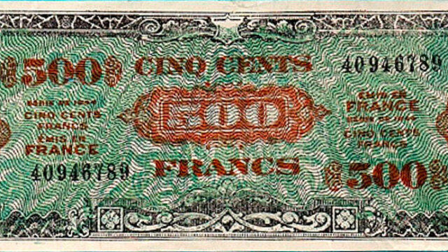 500 francs Drapeau type 1944