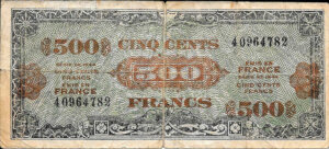 500 francs Drapeau type 1944