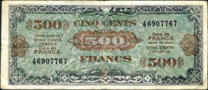 500 francs Drapeau type 1944