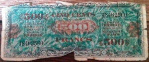 500 francs Drapeau type 1944