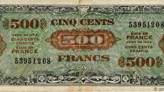 500 francs Drapeau type 1944