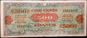 500 francs Drapeau type 1944