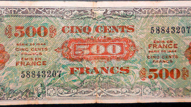 500 francs Drapeau type 1944