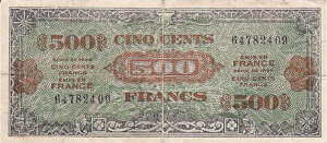 500 francs Drapeau type 1944