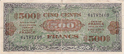 500 francs Drapeau type 1944