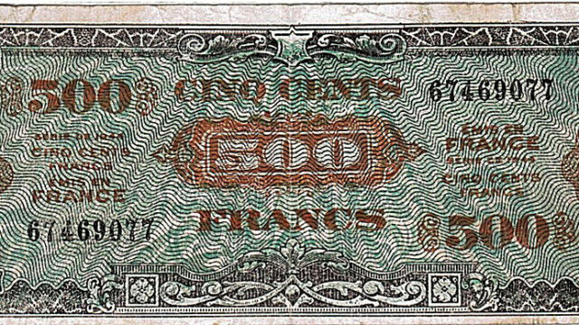 500 francs Drapeau type 1944