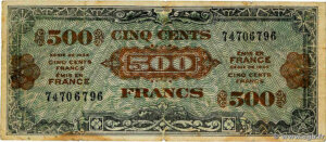 500 francs Drapeau type 1944