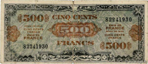 500 francs Drapeau type 1944