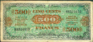 500 francs Drapeau type 1944