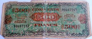 500 francs Drapeau type 1944