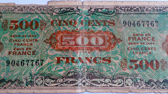 500 francs Drapeau type 1944