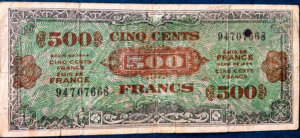 500 francs Drapeau type 1944