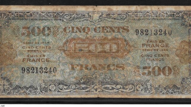 500 francs Drapeau type 1944