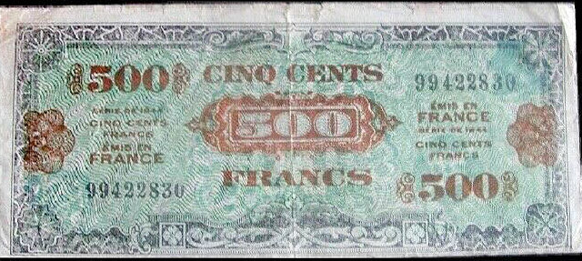 500 francs Drapeau type 1944