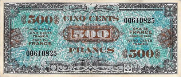 500 francs Drapeau type 1944