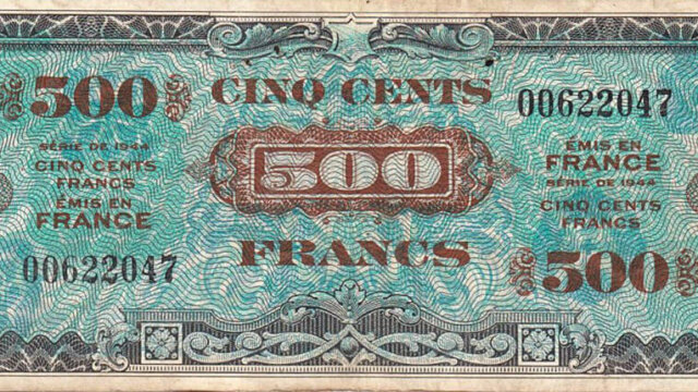 500 francs Drapeau type 1944