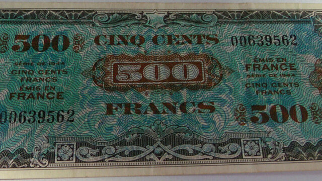 500 francs Drapeau type 1944