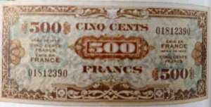 500 francs Drapeau type 1944