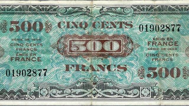 500 francs Drapeau type 1944