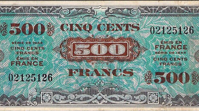 500 francs Drapeau type 1944