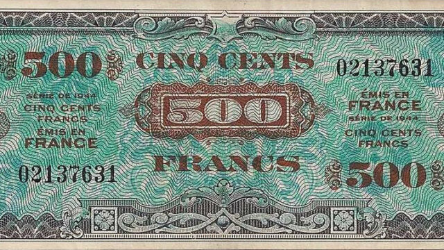 500 francs Drapeau type 1944