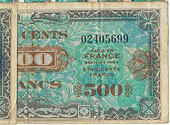 500 francs Drapeau type 1944