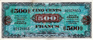 500 francs Drapeau type 1944