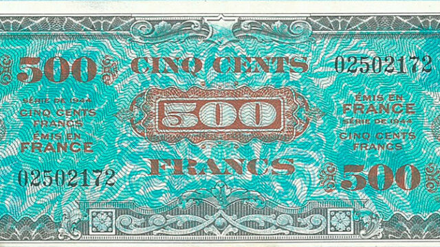 500 francs Drapeau type 1944