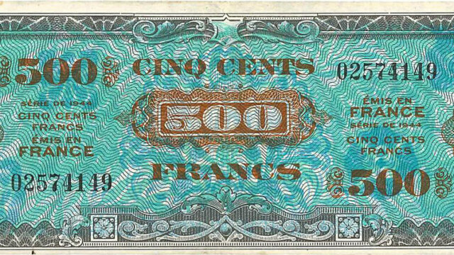 500 francs Drapeau type 1944