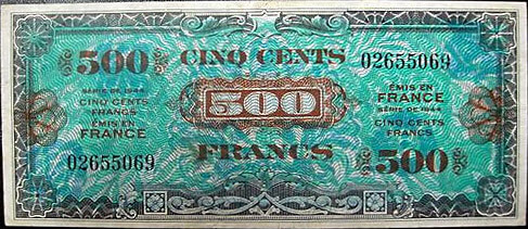 500 francs Drapeau type 1944