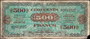 500 francs Drapeau type 1944