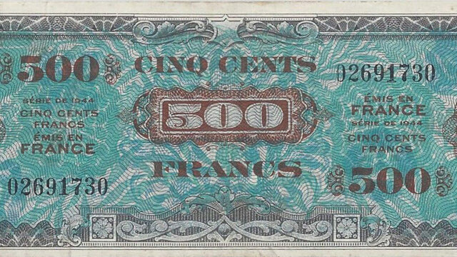 500 francs Drapeau type 1944