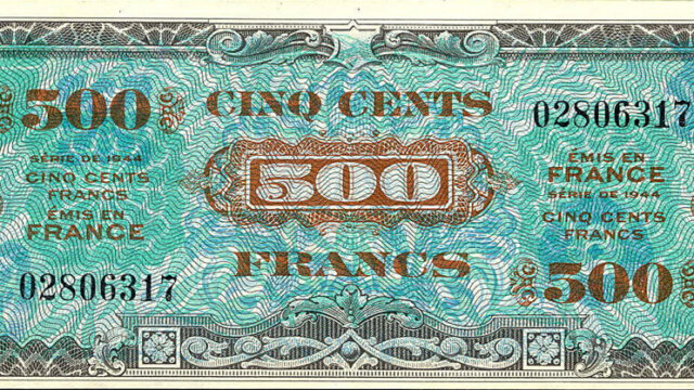 500 francs Drapeau type 1944