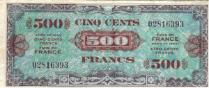 500 francs Drapeau type 1944