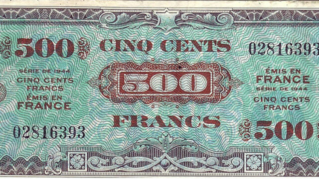 500 francs Drapeau type 1944