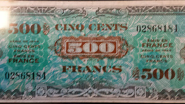 500 francs Drapeau type 1944