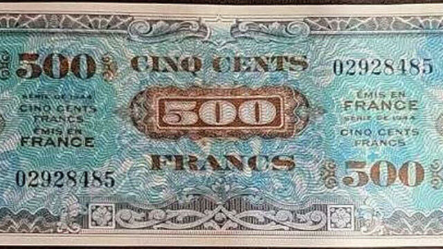 500 francs Drapeau type 1944