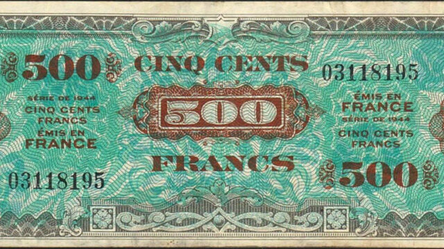 500 francs Drapeau type 1944