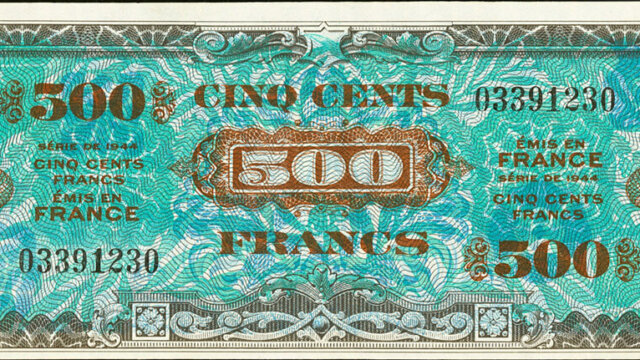 500 francs Drapeau type 1944