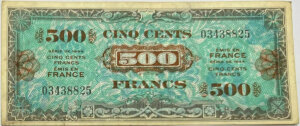 500 francs Drapeau type 1944