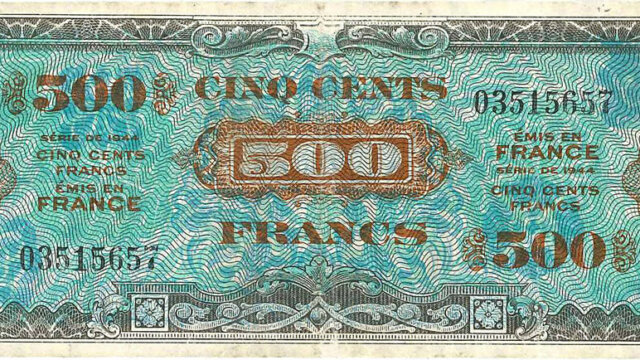 500 francs Drapeau type 1944