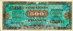 500 francs Drapeau type 1944